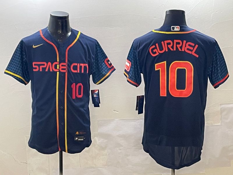 Men Houston Astros #10 Gurriel Blue City Edition Elite 2025 Nike MLB Jersey style 3